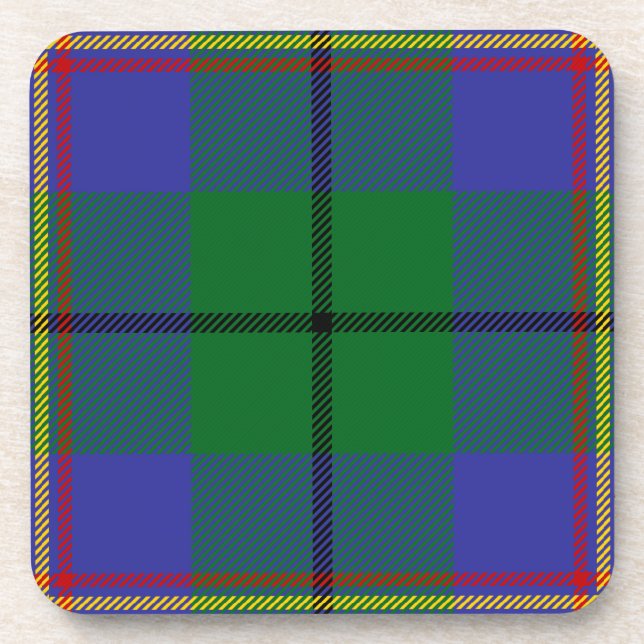Scottish Clan Carmichael Tartan Plaid Coaster (Front)