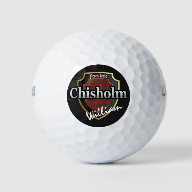 Scottish Clan Chisholm Personalize Your Name Golf Balls (Front)