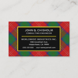 Scottish Clan Chisholm Tartan Plaid Business Card
