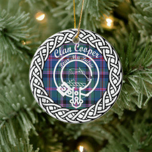 Scottish Clan Cooper Tartan and Crest Ceramic Ornament
