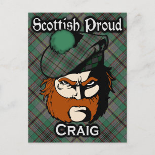 Scottish Clan Craig Tartan Postcard