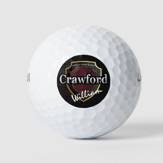 Scottish Clan Crawford Personalize Your Name Golf Balls (Front)