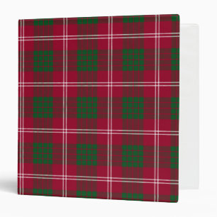 Scottish Clan Crawford Tartan Plaid Binder