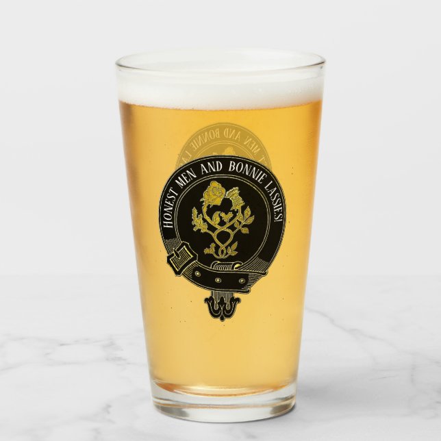 Scottish Clan Crest and Toast Glass (Front Filled)