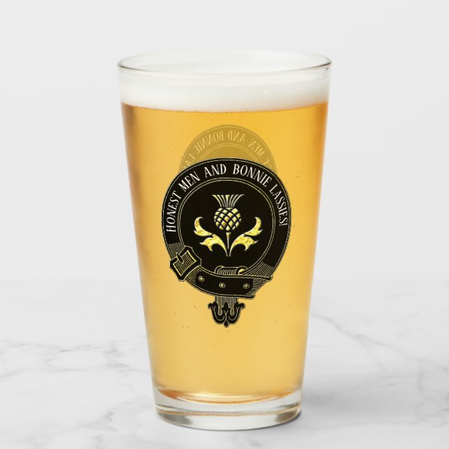 Scottish Clan Crest and Toast Glass (Front Filled)