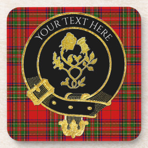 Scottish Clan Crest Rose Thistle Coaster