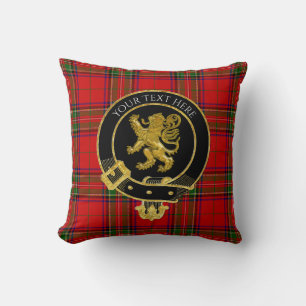 Scottish Clan Crest Tartan Lion Throw Pillow