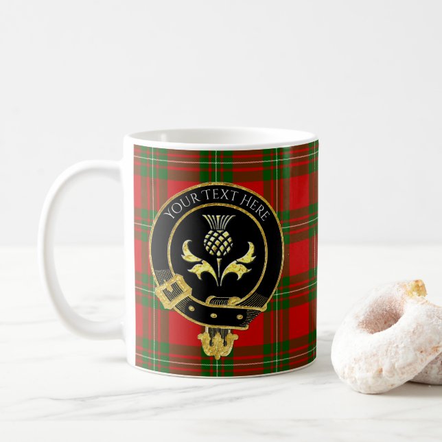 Scottish Clan Crest Thistle Two-Tone Coffee Mug (With Donut)