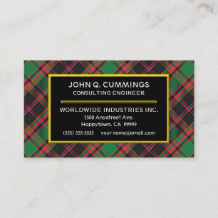 Scottish Clan Cumming Hunting Tartan Plaid Business Card