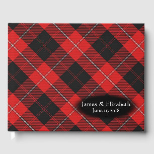 Scottish Clan Cunningham Tartan Plaid Wedding Guest Book
