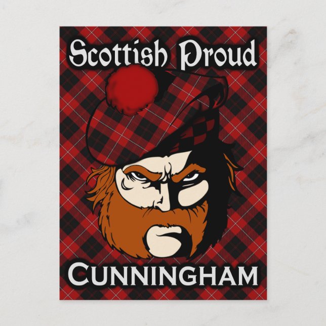 Scottish Clan Cunningham Tartan Postcard (Front)