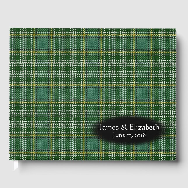 Scottish Clan Currie Tartan Plaid Wedding Guest Book (Front)