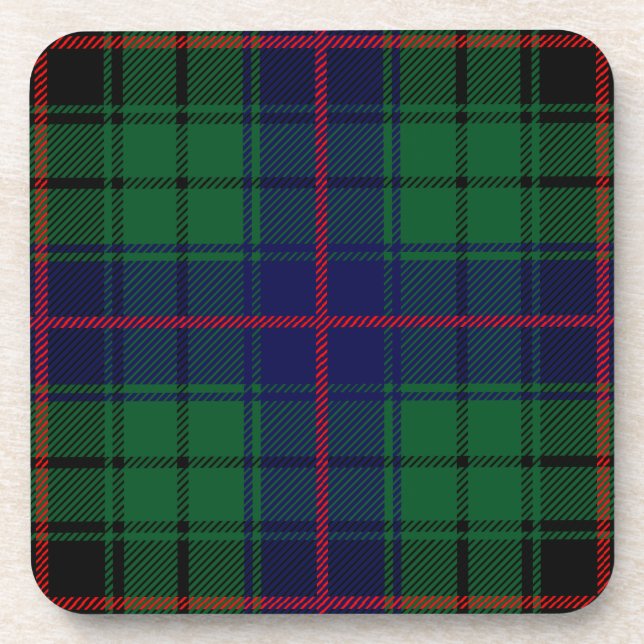 Scottish Clan Davidson Tartan Plaid Coaster (Front)