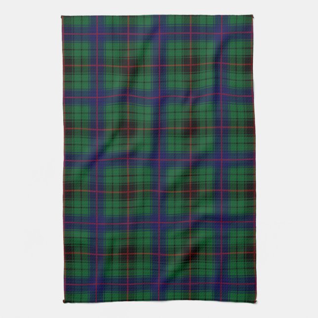 Scottish Clan Davidson Tartan Plaid Kitchen Towel (Vertical)