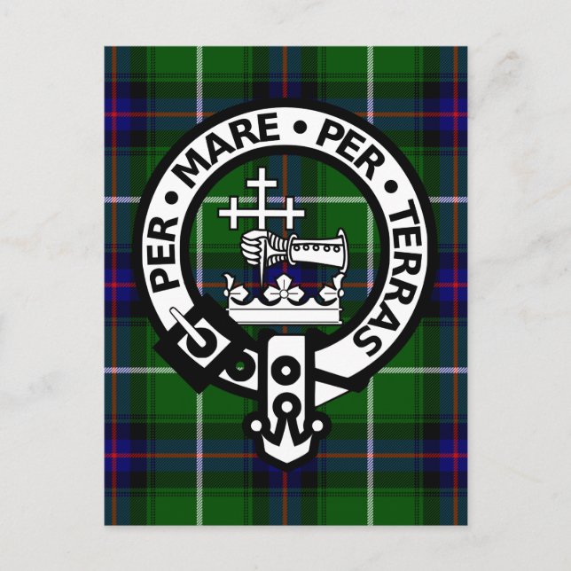 Scottish Clan Donald Tartan and Crest Postcard (Front)