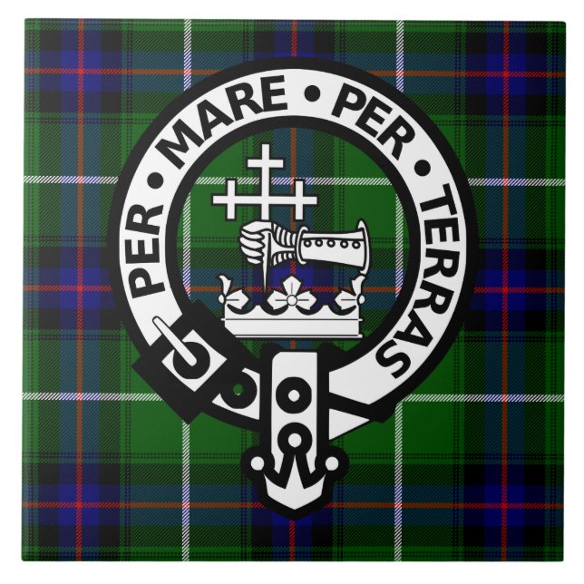 Scottish Clan Donald Tartan and Crest Tile (Front)