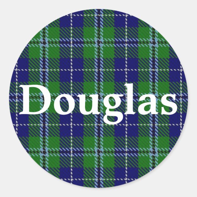 Scottish Clan Douglas Tartan Plaid Classic Round Sticker (Front)