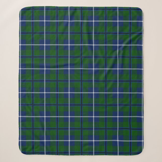 Scottish Clan Douglas Tartan Plaid Sherpa Blanket (Front)