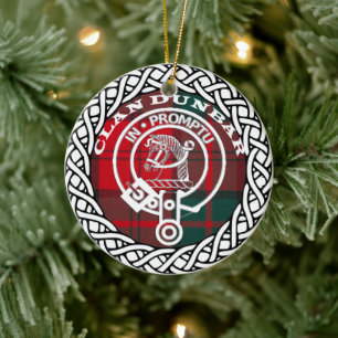 Scottish Clan Dunbar Tartan and Crest Ceramic Ornament