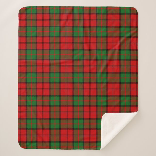 Scottish Clan Dunbar Tartan Plaid Sherpa Blanket (Front)