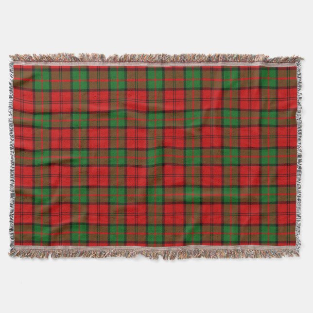 Scottish Clan Dunbar Tartan Plaid Throw Blanket (Front)