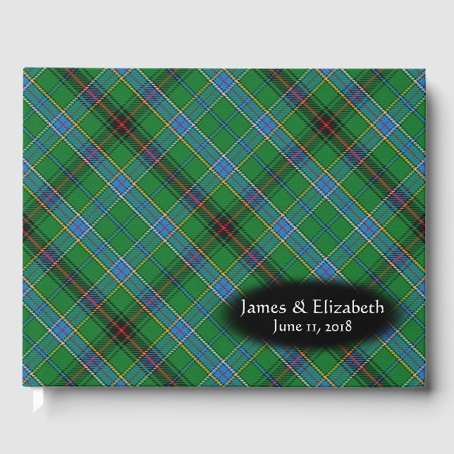 Scottish Clan Duncan Tartan Plaid Wedding Guest Book (Front)