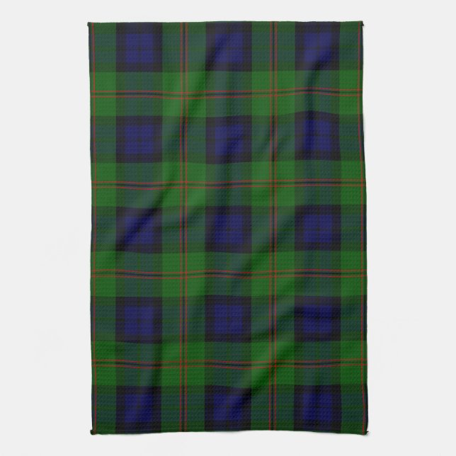 Scottish Clan Dundas Tartan Plaid Kitchen Towel (Vertical)