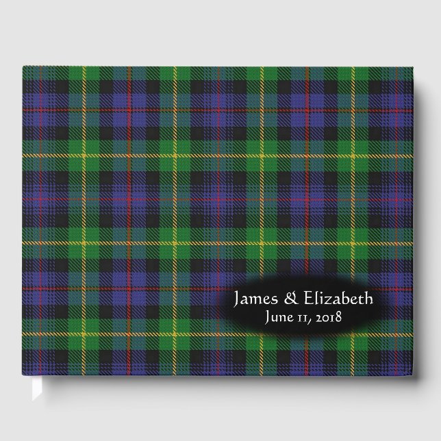 Scottish Clan Farquharson Tartan Plaid Wedding Guest Book (Front)