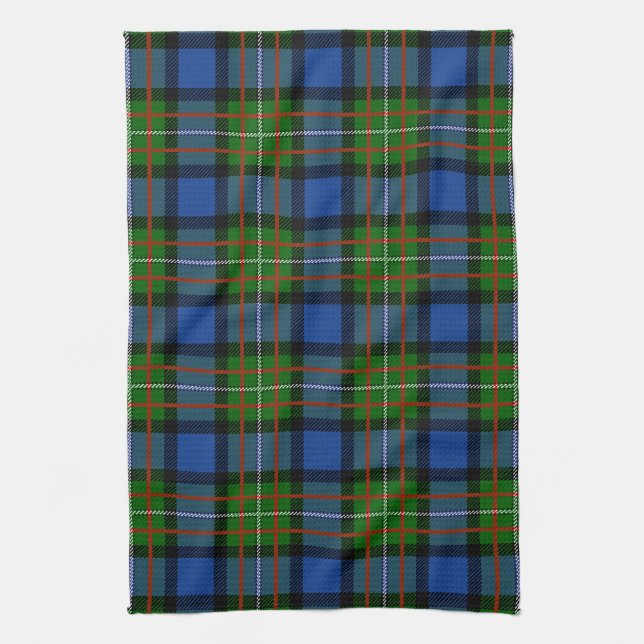 Scottish Clan Fergusson Tartan Plaid Kitchen Towel (Vertical)