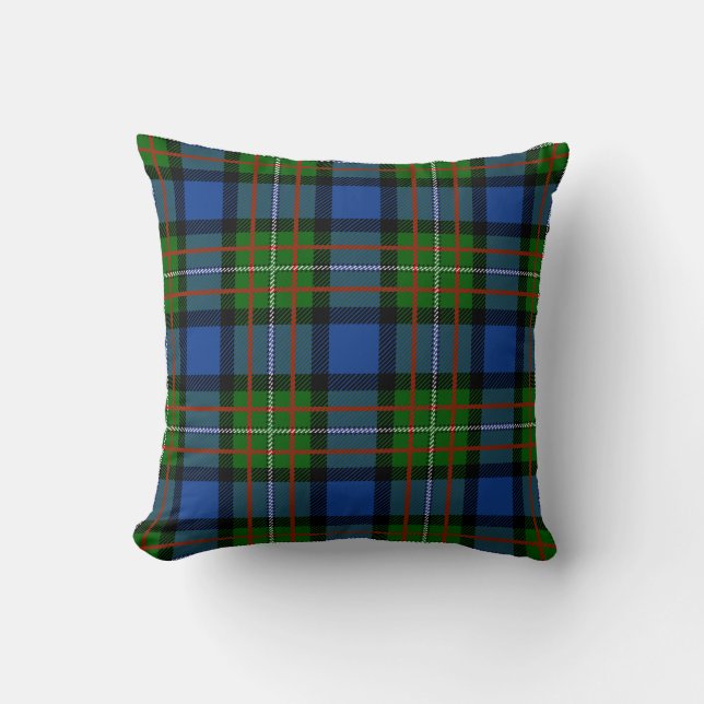 Scottish Clan Fergusson Tartan Plaid Throw Pillow (Front)
