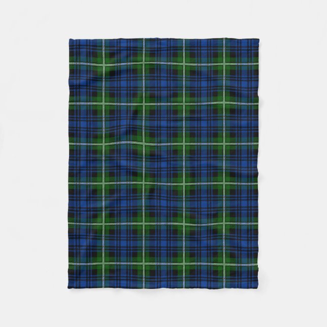 Scottish Clan Forbes Tartan Plaid Fleece Blanket (Front)