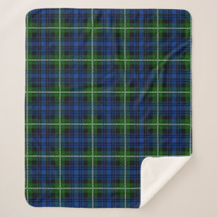 Scottish Clan Forbes Tartan Plaid Sherpa Blanket