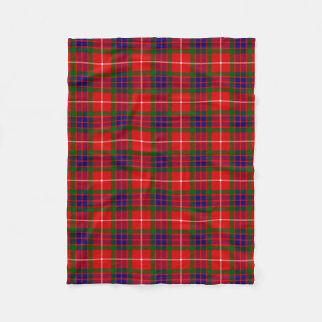 Scottish Clan Fraser of Lovat Tartan Plaid Fleece Blanket (Front)