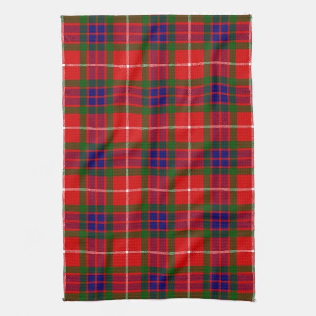 Scottish Clan Fraser of Lovat Tartan Plaid Kitchen Towel (Vertical)