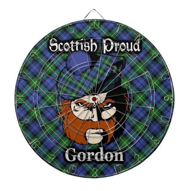 Scottish Clan Gordon Tartan Dartboard (Front)