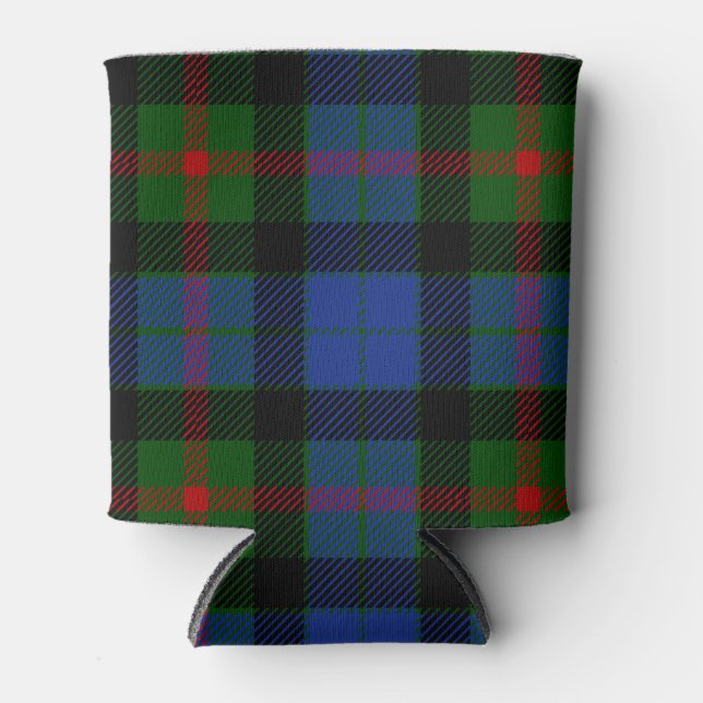 Scottish Clan Gunn Tartan Plaid Can Cooler (Front)