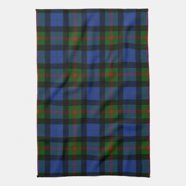Scottish Clan Gunn Tartan Plaid Kitchen Towel (Vertical)