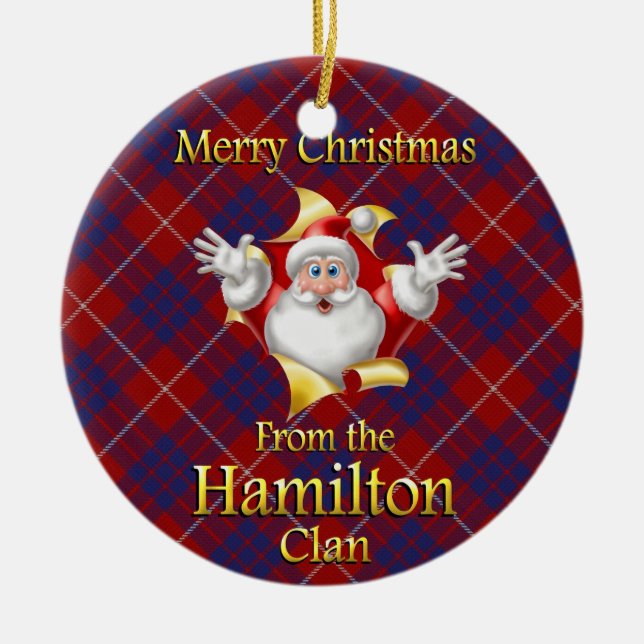 Scottish Clan Hamilton Christmas Ornament (Front)