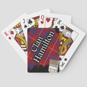 Scottish Clan Hamilton Tartan Paint Brush Playing Cards