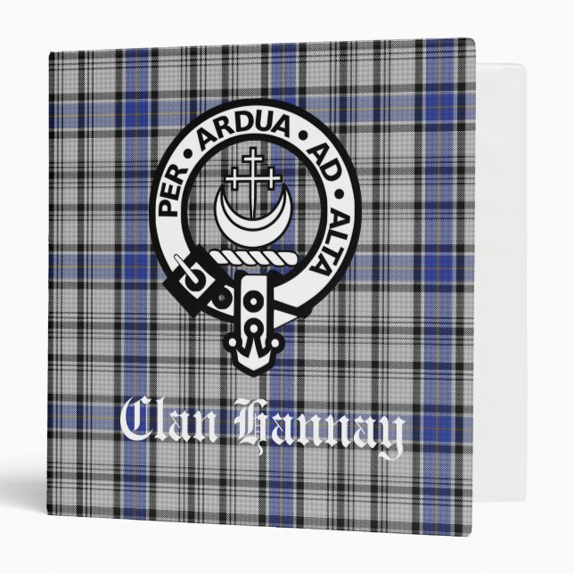 Scottish Clan Hannay Crest Badge and Tartan Custom Binder (Front/Inside)