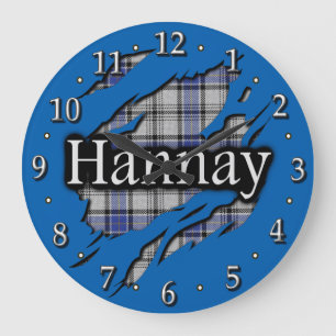 Scottish Clan Hannay Tartan Large Clock