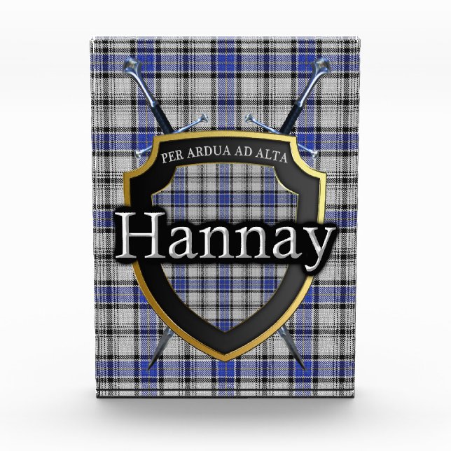 Scottish Clan Hannay Tartan Photo Block (Front)
