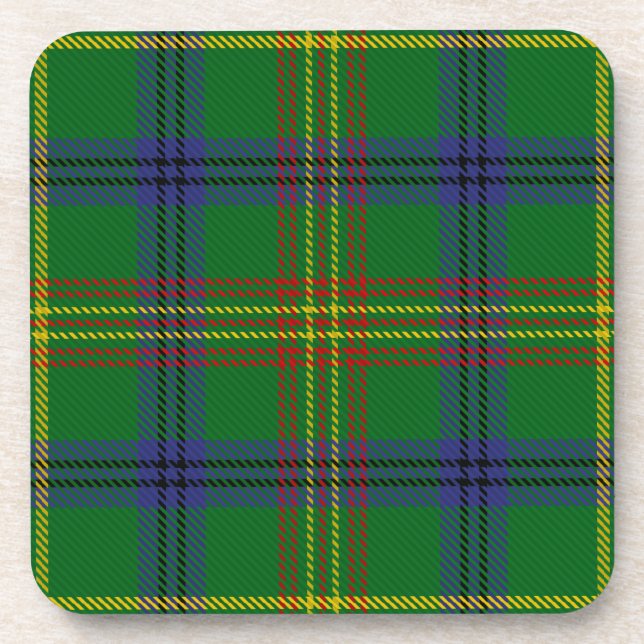 Scottish Clan Holmes Tartan Plaid Coaster (Front)