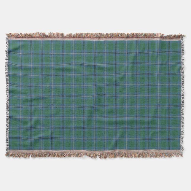 Scottish Clan Irvine Irwin Tartan Throw Blanket (Front)