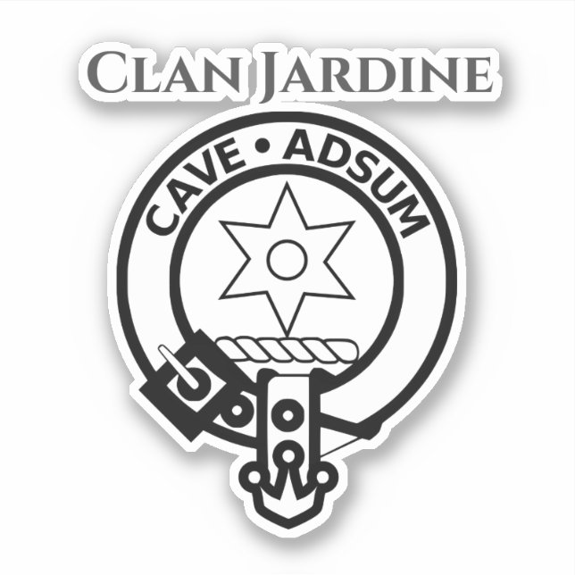 Scottish Clan Jardine Crest Badge Sticker (Front)