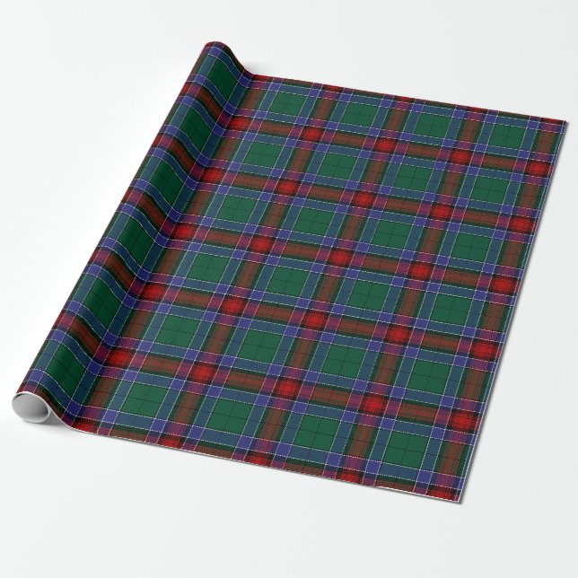 Scottish Clan Jardine Dress Tartan Plaid Wrapping Paper (Unrolled)