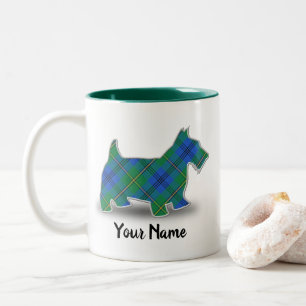 Scottish Clan Johnstone Tartan Scottish Terrier Two-Tone Coffee Mug