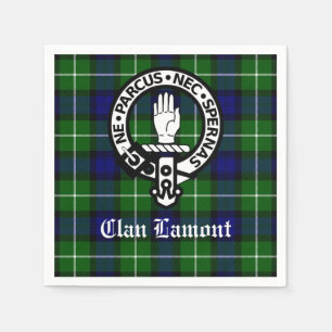 Scottish Clan Lamont Crest Badge and Taetan Napkin