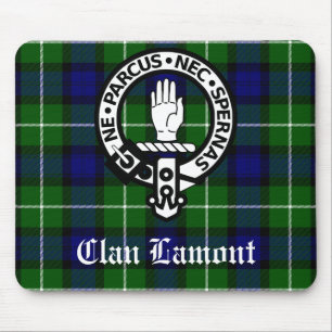 Scottish Clan Lamont Crest Badge and Tartan Mouse Pad