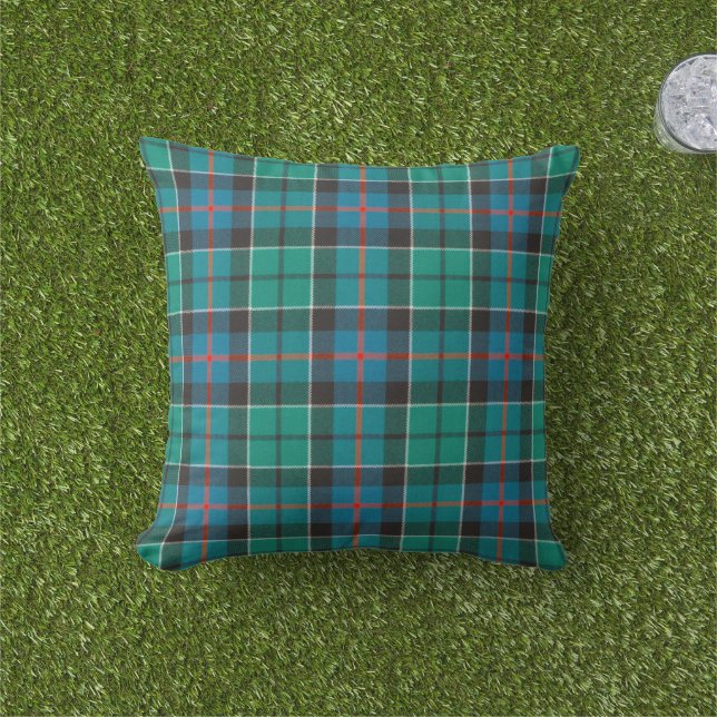 Scottish Clan Leslie Ancient Hunting Tartan Outdoor Pillow (Grass)
